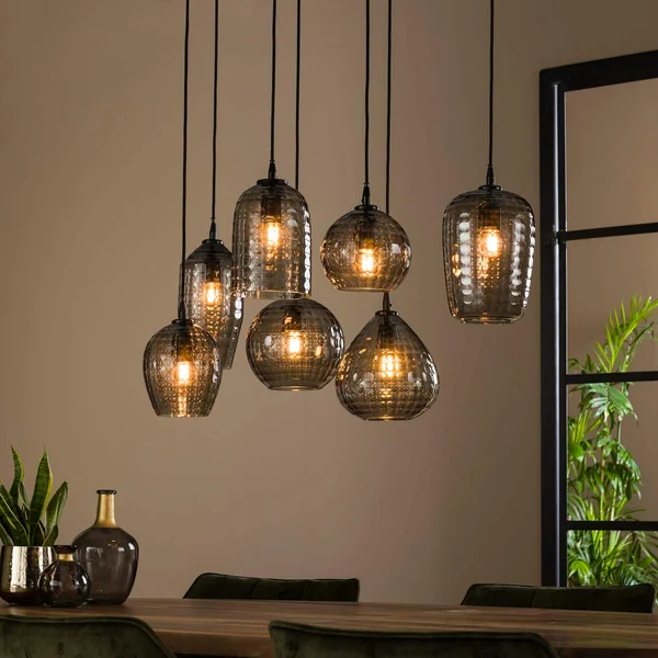 Suspension vintage 7 lampes NOVA