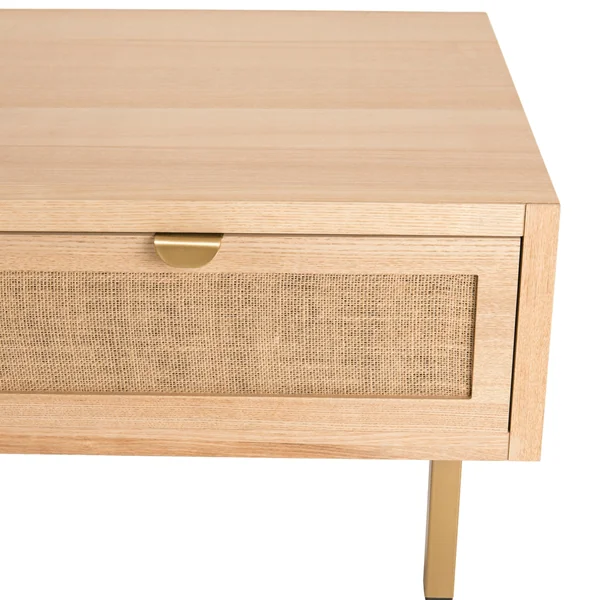 Table basse avec rangement toile de jute CORDOUE