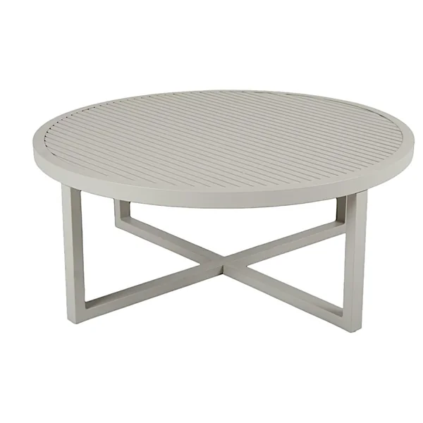 Table basse de jardin en aluminium gris sable D 100 cm OSLO