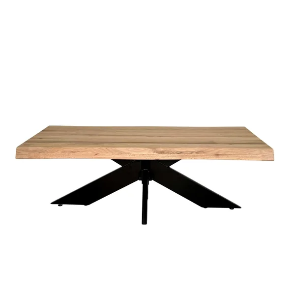 Table basse design en chêne blanc avec bords naturels PALERME