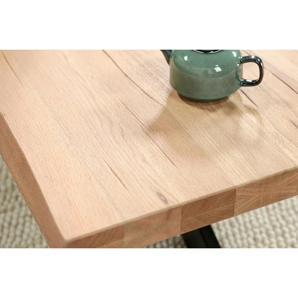 Table basse design en chêne blanc avec bords naturels PALERME