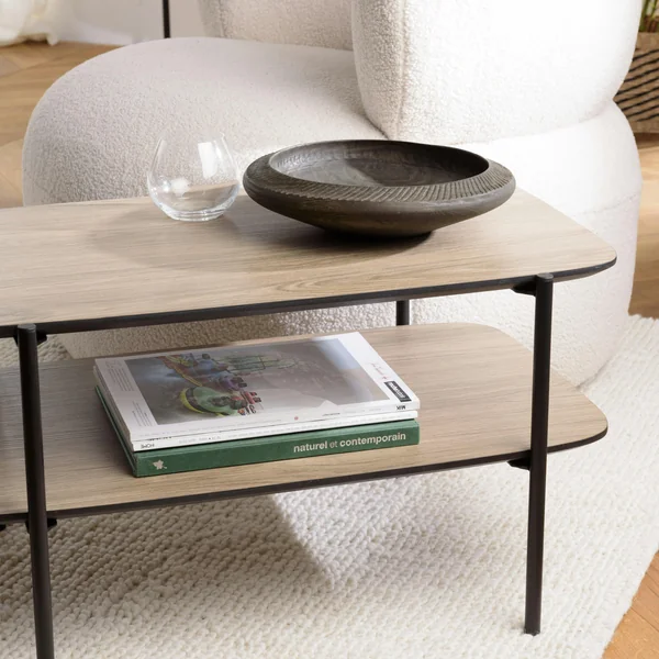 Table basse double plateau effet bois LANDAISE