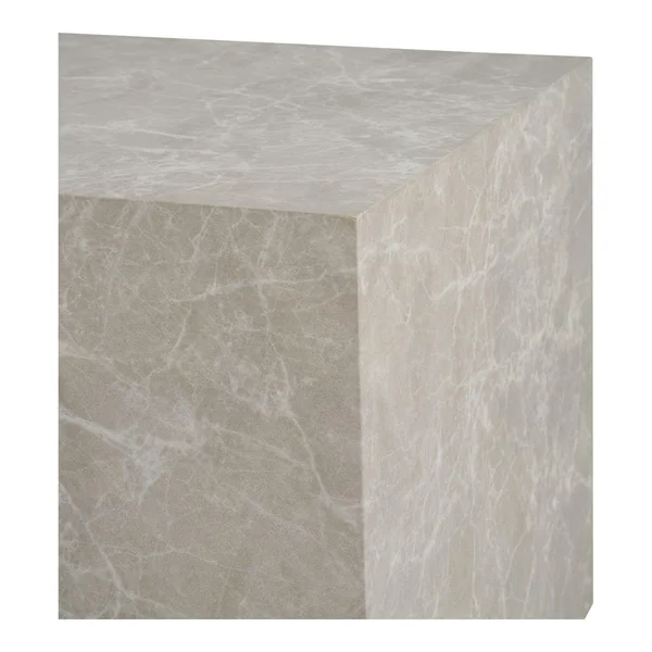Table basse effet marbre beige - set de 2 cubes design TRINITE