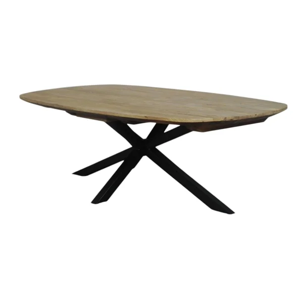 Table basse en bois de teck recyclé, forme ovale DEPOK