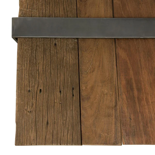 Table basse en Teck recyclé et pieds métal cerclés 164x90x36cm MATT