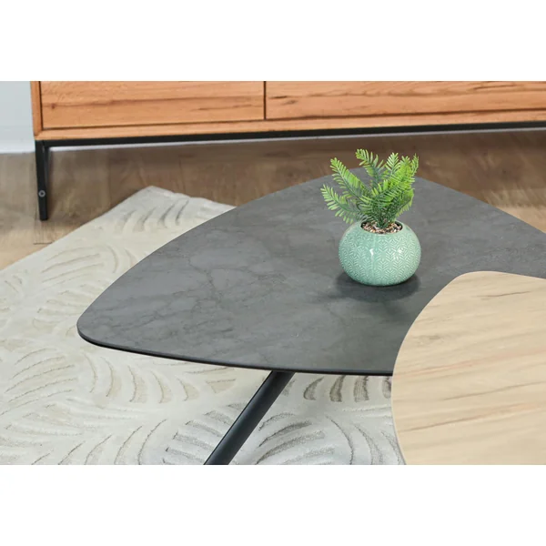 Table basse gigogne en céramique forme design (lot de 2 pièces) LOMBARDIE