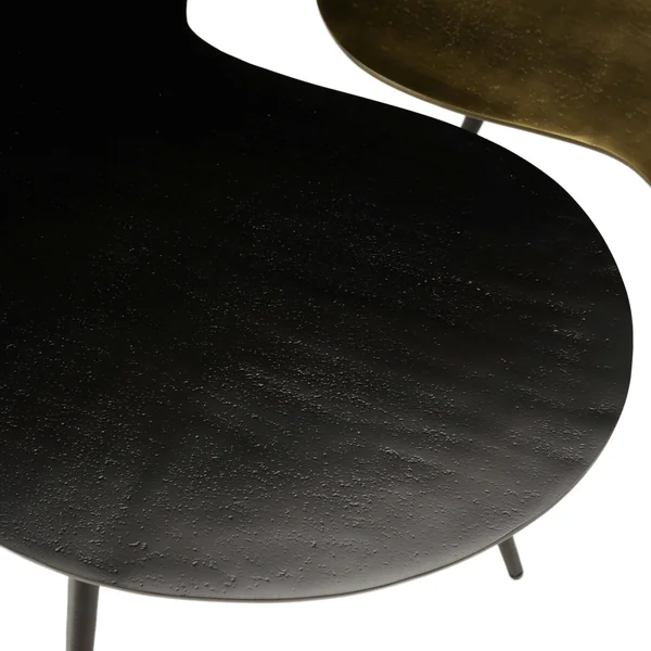 Table basse gigogne ovale métal noir et doré (lot de 2) ZALA