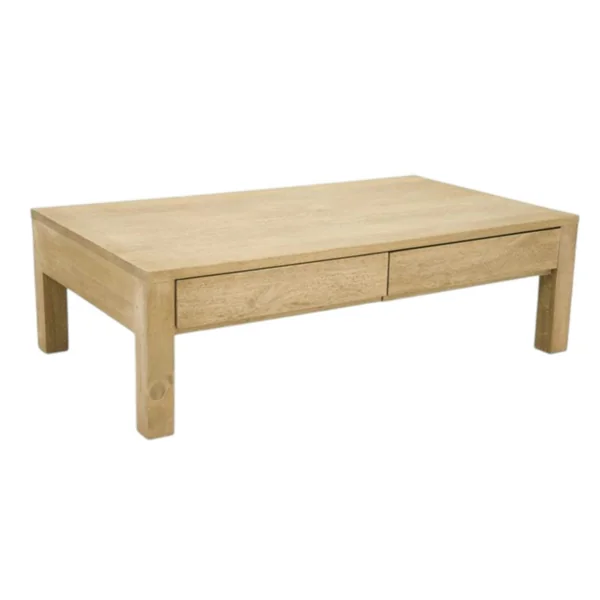 Table basse hévéa 4 tiroirs 115X65cm OLGA