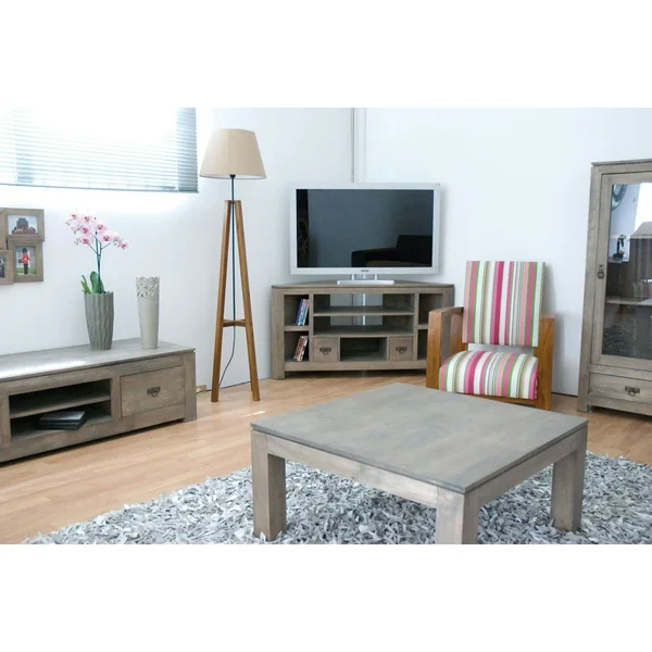 Table basse hévéa 4 tiroirs 115X65cm OLGA