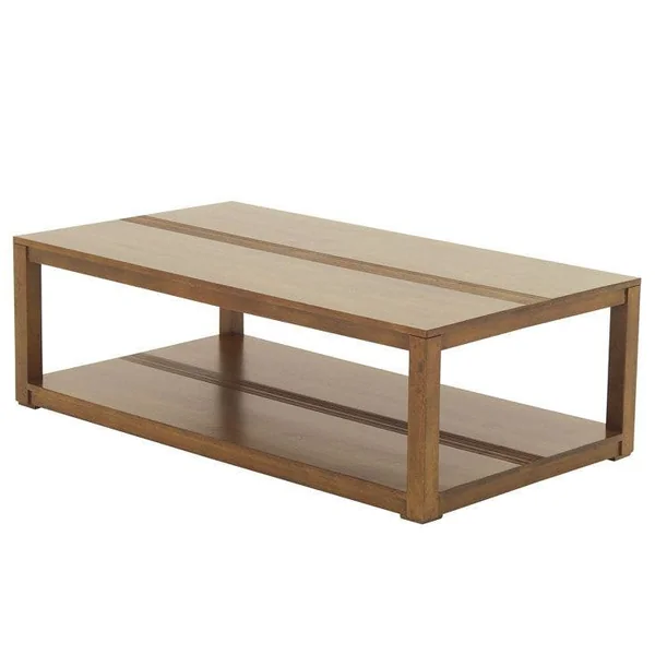 Table basse hévéa double plateau 125x70cm GALA