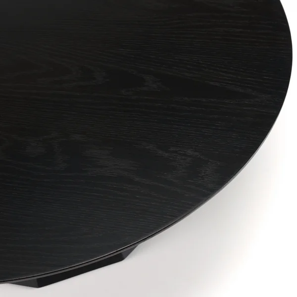 Table basse moderne ronde bois - métal noir CORUMBA