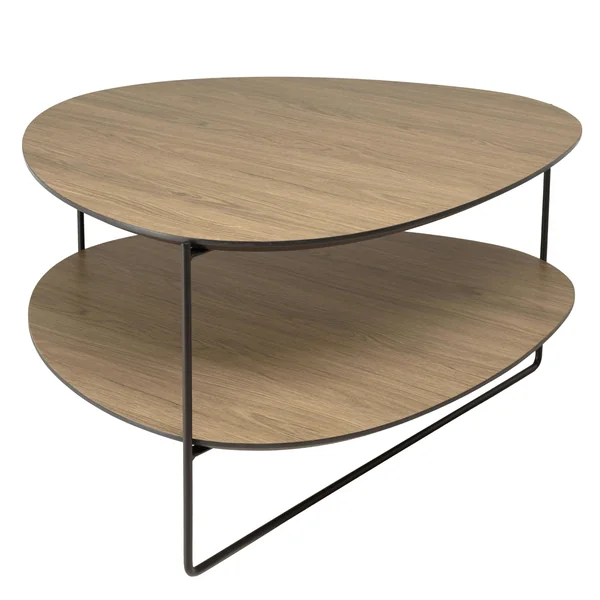 Table basse organique double plateau couleur bois LANDAISE