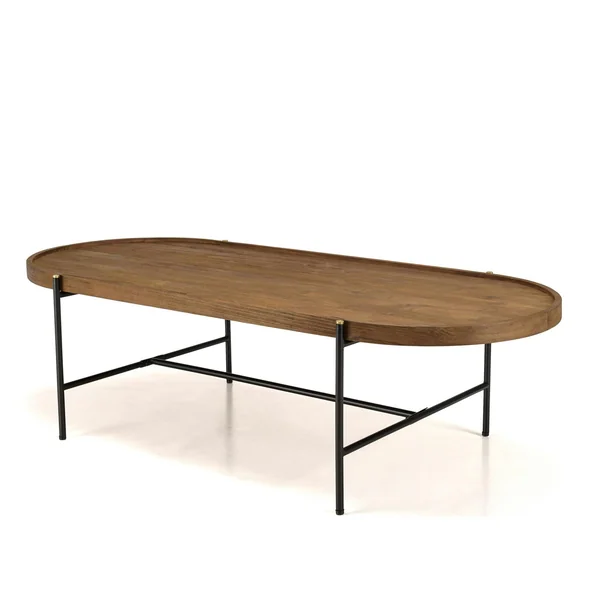 Table basse ovale en teck et métal 140 cm SWING