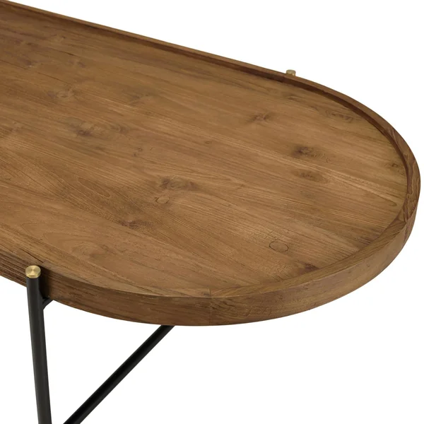 Table basse ovale en teck et métal 140 cm SWING