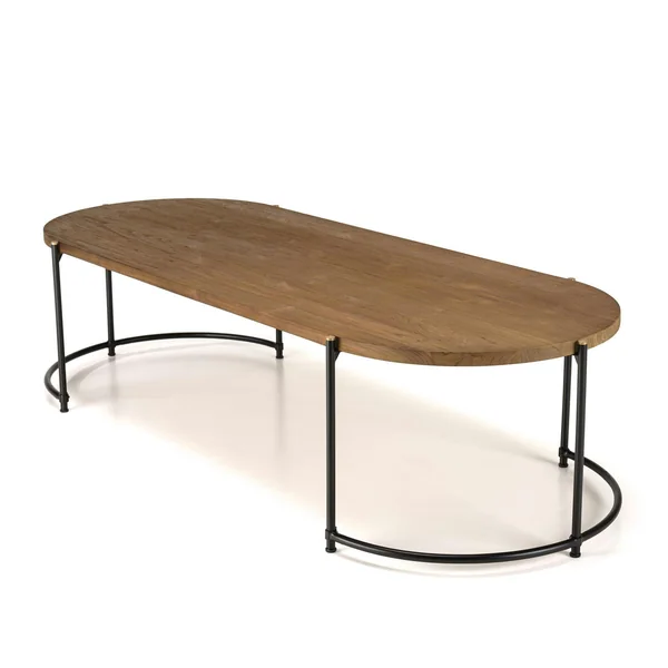 Table basse ovale en teck recyclé et métal 164 cm SWING