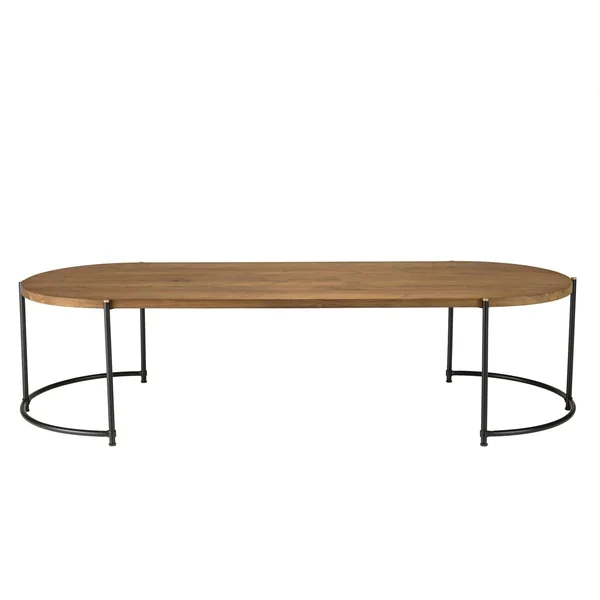 Table basse ovale en teck recyclé et métal 164 cm SWING
