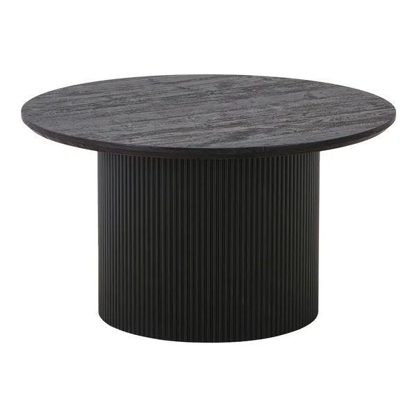 Table basse ronde effet bois foncé ø80 cm MATERA