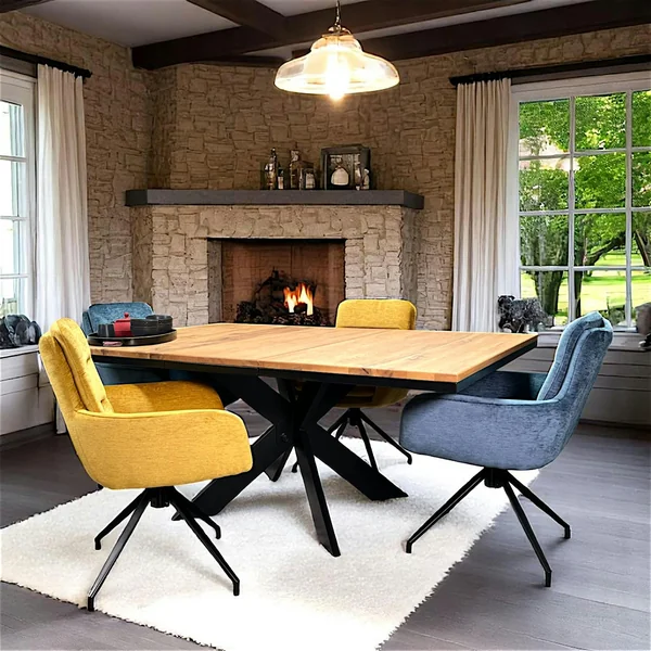 Table carrée extensible en chêne huilé 130 cm PALERME