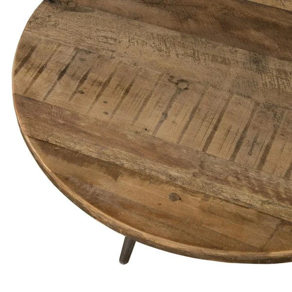 Table d'appoint ronde teck recyclé métal PM SWING