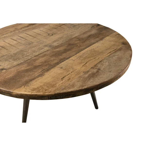 Table d'appoint ronde teck recyclé métal PM SWING