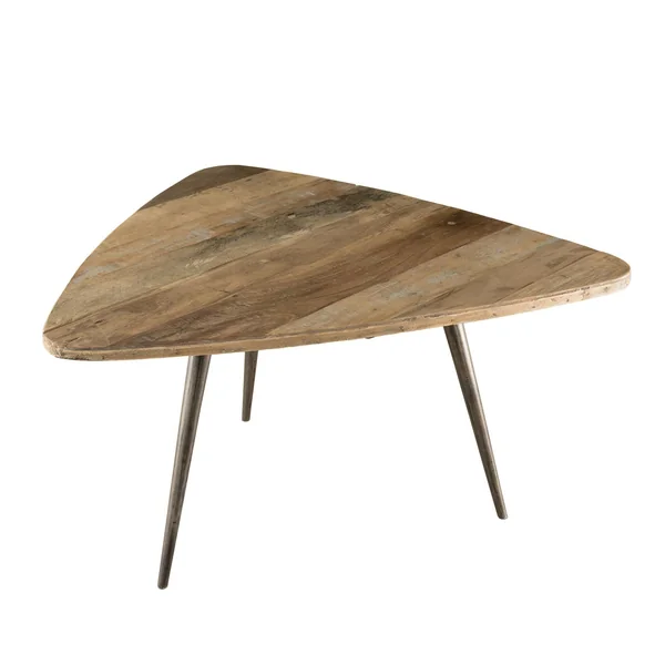 Table d'appoint triangulaire teck recyclé GM SWING