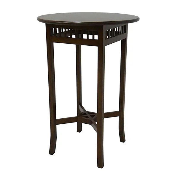 Table de Bar Hévéa pieds croisés D70xH110cm MAORI