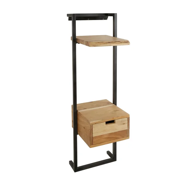 Table de chevet en bois d'acacia structure colonne MELBOURNE