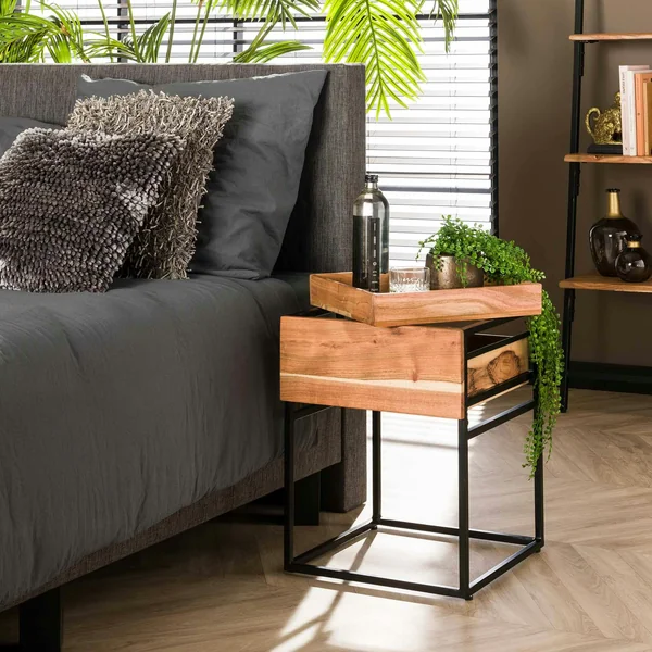 Table de chevet moderne 1 tiroir, 1 plateau MELBOURNE