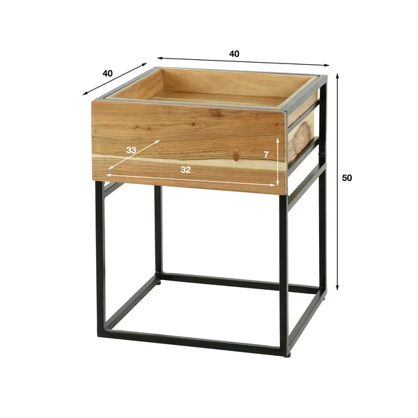 Table de chevet moderne 1 tiroir, 1 plateau MELBOURNE