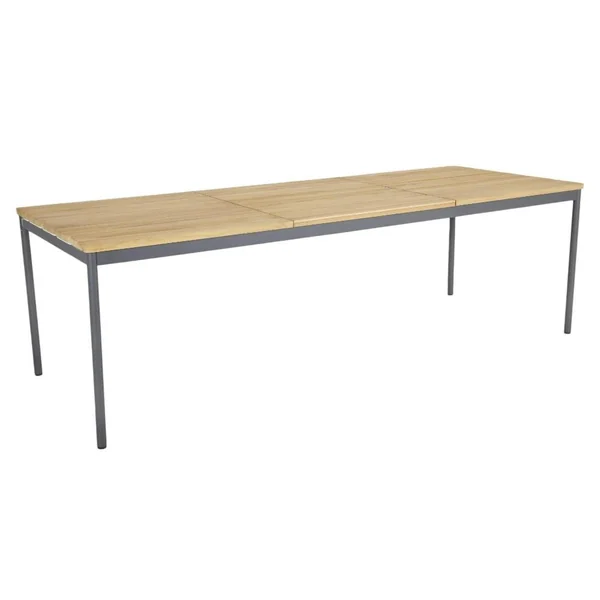 Table de jardin en aluminium gris ardoise et teck 238 cm OSLO
