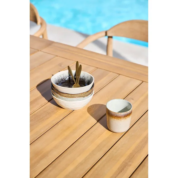 Table de jardin extensible en acacia naturel 180(+40cm)x100cm - Cavalo