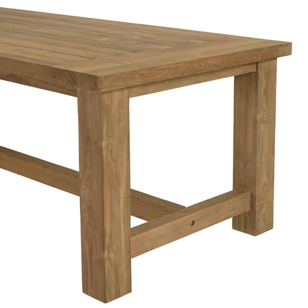 Table de jardin pieds droits teck recyclé naturel 220 cm MANY