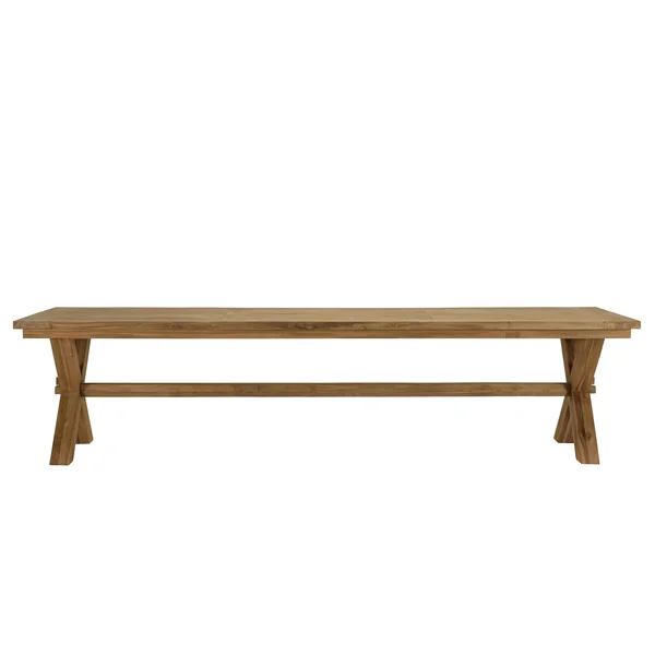 Table de jardin pieds en croix teck recyclé naturel 320 cm MANY