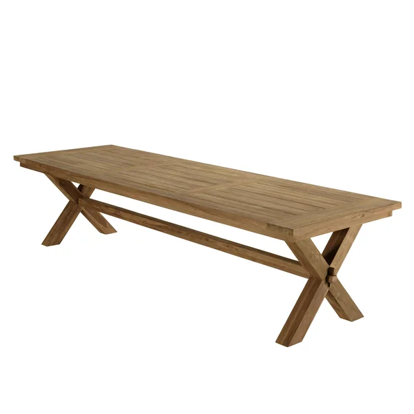 Table de jardin pieds en croix teck recyclé naturel 320 cm MANY