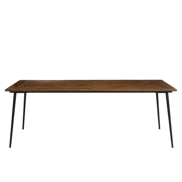 Table de repas bois recyclé motif épis 220 cm KORKAI