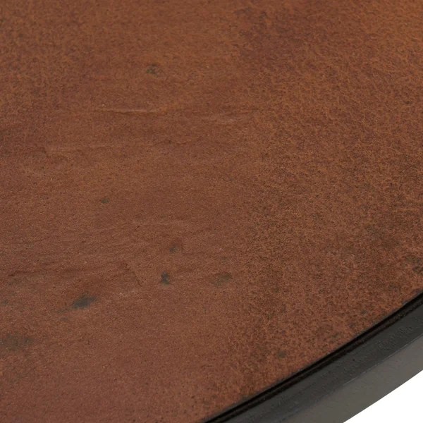 Table de repas ronde bois effet pierre rouille 120 cm BIHAR
