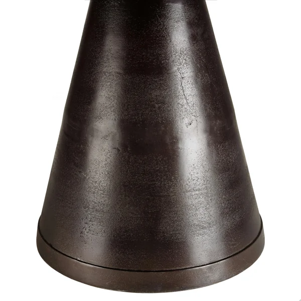 Table de repas ronde D80 cm métal antique pied conique ZALA