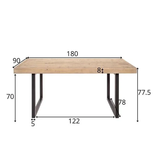 Table de salle à manger en bois recyclé 180 cm AUCKLAND
