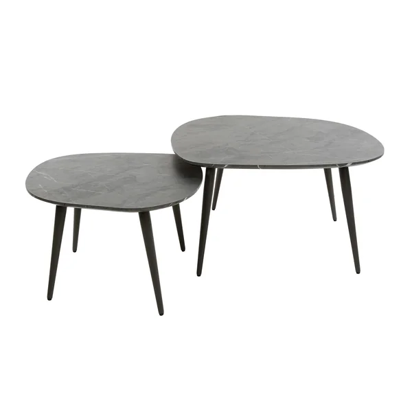 Table de salon organique avec plateau forme carrée (lot de 2) RALF