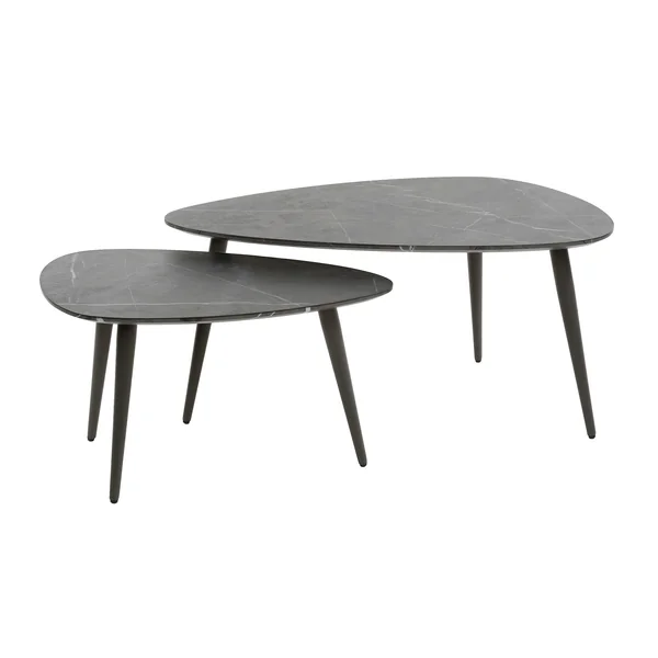 Table de salon organique avec plateau forme poire (lot de 2) RALF