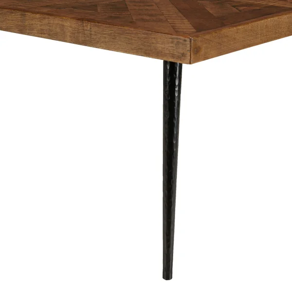 Table de salon rectangulaire bois recyclé marqueterie 135 cm KORKAI