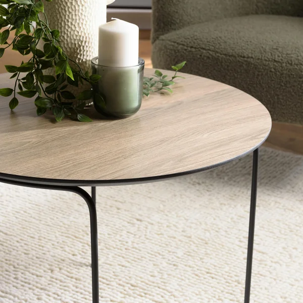 Table de salon ronde couleur bois LANDAISE