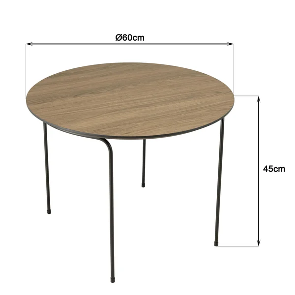 Table de salon ronde couleur bois LANDAISE