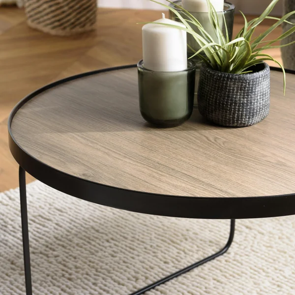 Table de salon ronde pieds design LANDAISE