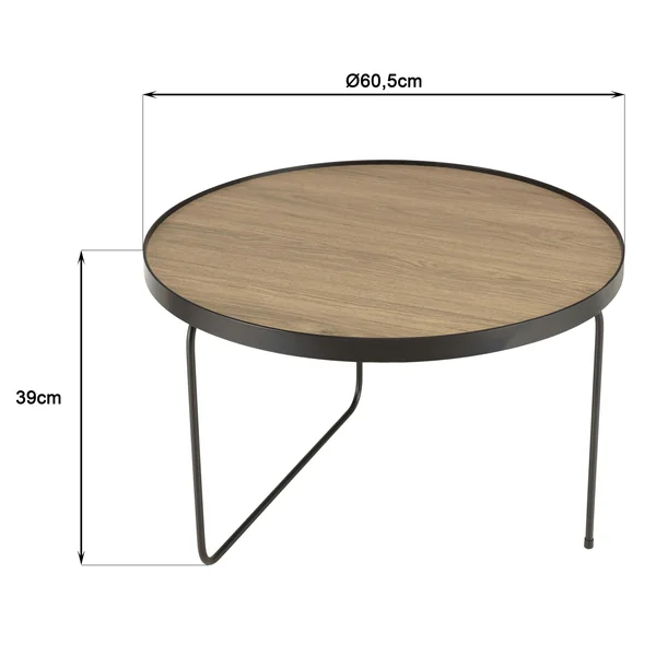 Table de salon ronde pieds design LANDAISE