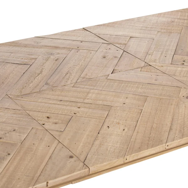 Table extensible en bois recyclé FSC motif chevron 160-211 cm FAGA