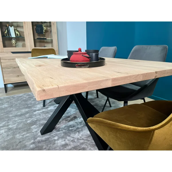 Table extensible en chêne blanc bords naturels 200 cm ETNA