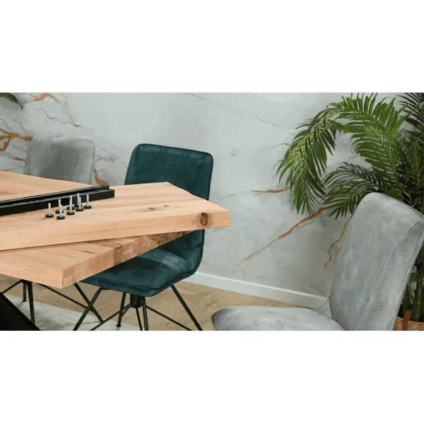 Table extensible en chêne blanc bords naturels 200 cm ETNA