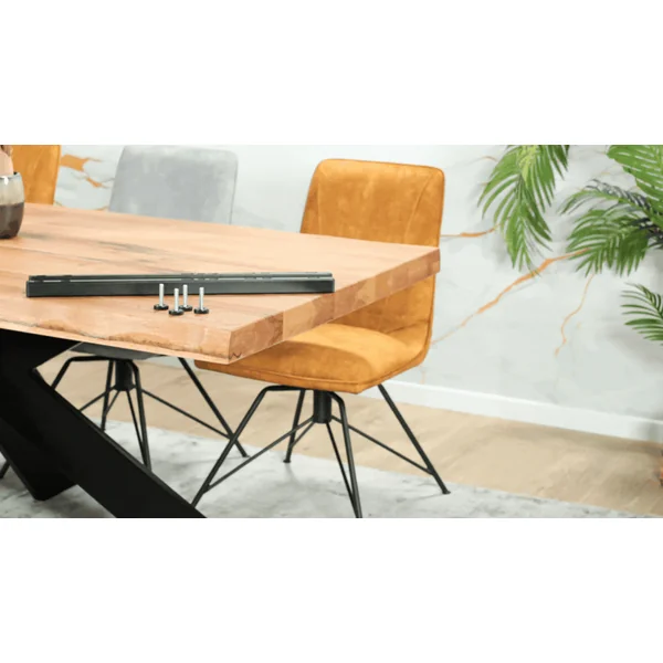 Table extensible en chêne huilé avec bords naturels 200 cm PALERME