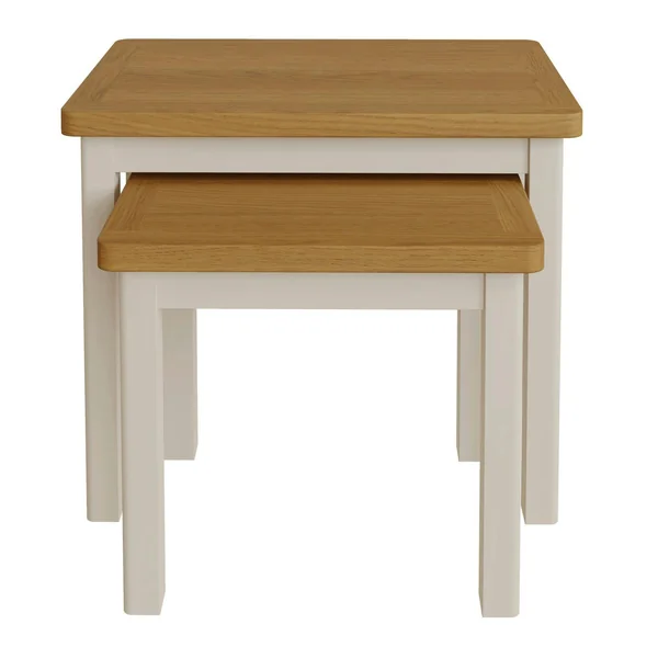 Table gigogne en bois finition gris clair (lot de 2) BATH